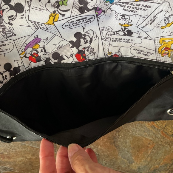 Disney World drawstring Mickey comic strip back pack. - Picture 3 of 9